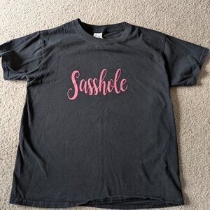 Black Kids T-Shirt with Pink Print